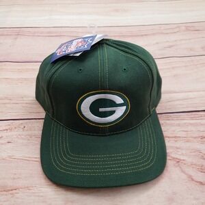NEW Vintage‎ Green Bay Packers Hat Cap Snap Back Green NFL Football Mens 90s B9